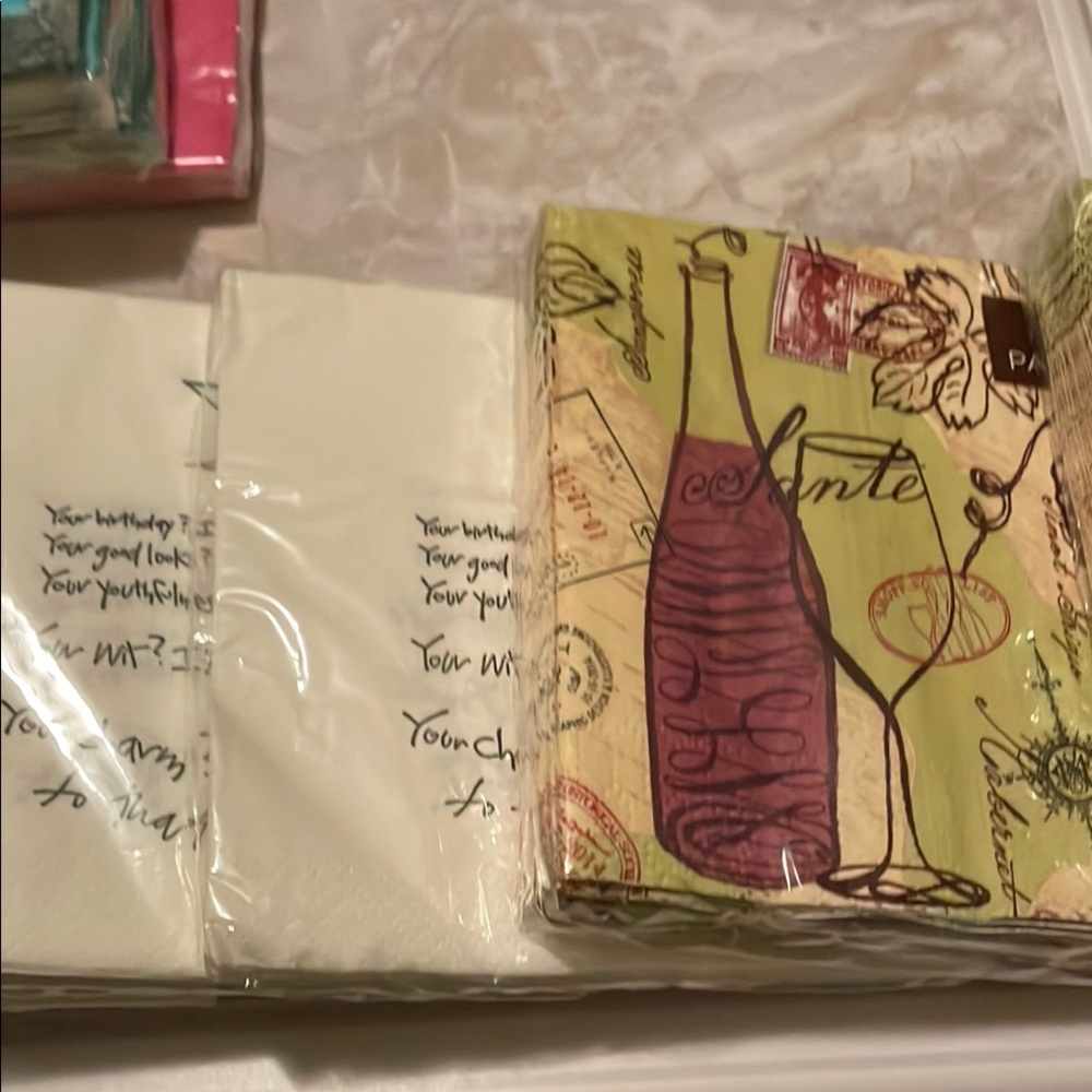 Purple and Green Wine-Themed Bar Napkins